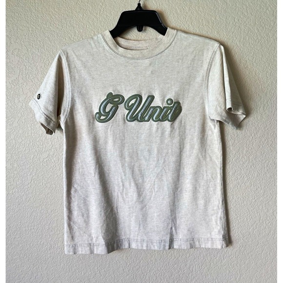 G Unit Tops - Vintage Y2K G-Unit Puff Lettering Tee Beige Cotton T-Shirt Womens Small